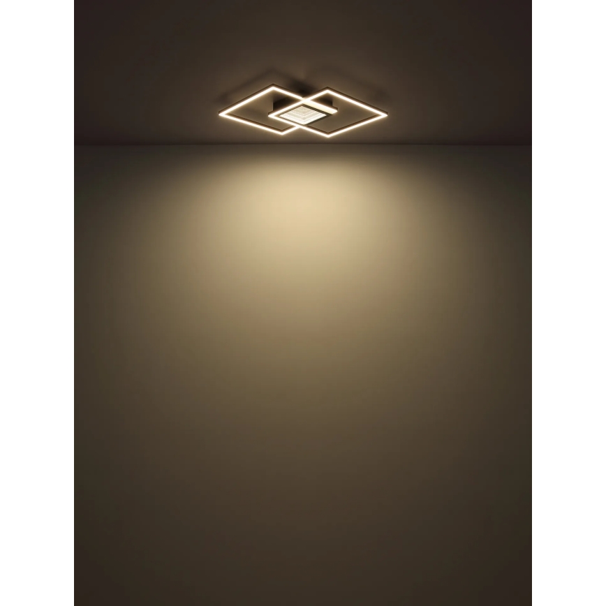 Globo - LED stropna svjetiljka s prigušivanjem LED/32W/230V 2700-6500K 42,6x42,6 cm crna + daljinski upravljač