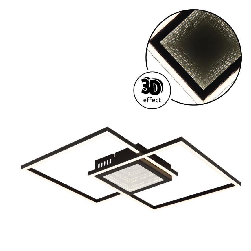 Globo - LED stropna svjetiljka s prigušivanjem LED/32W/230V 2700-6500K 42,6x42,6 cm crna + daljinski upravljač