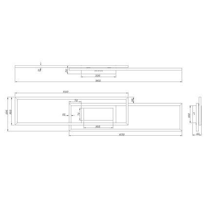 Globo - prigušiva LED stropna svjetiljka LED/42W/230V 2700-6500K 19,6x96 cm crna + daljinski upravljač