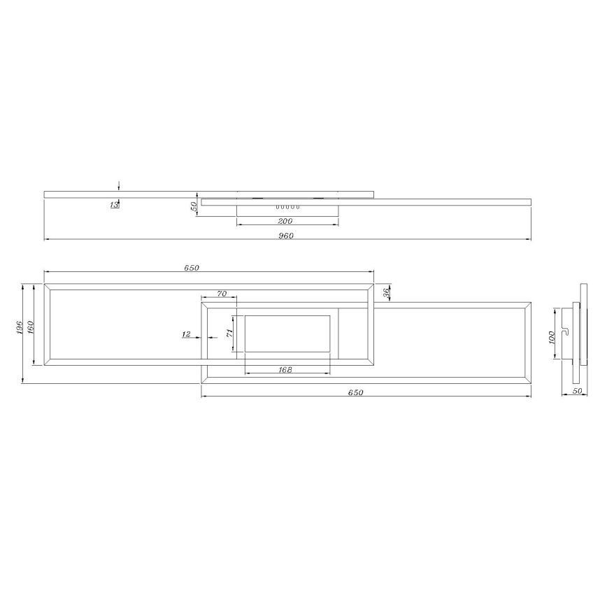 Globo - prigušiva LED stropna svjetiljka LED/42W/230V 2700-6500K 19,6x96 cm crna + daljinski upravljač