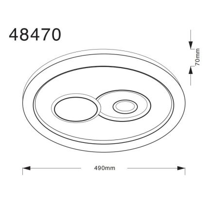 Globo - LED stropna svjetiljka LED/36W/230V 3000/4000/6500K Ø 49 cm