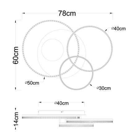 Globo - LED stropna svjetiljka LED/40W/230V 3000K 78x60 cm bež