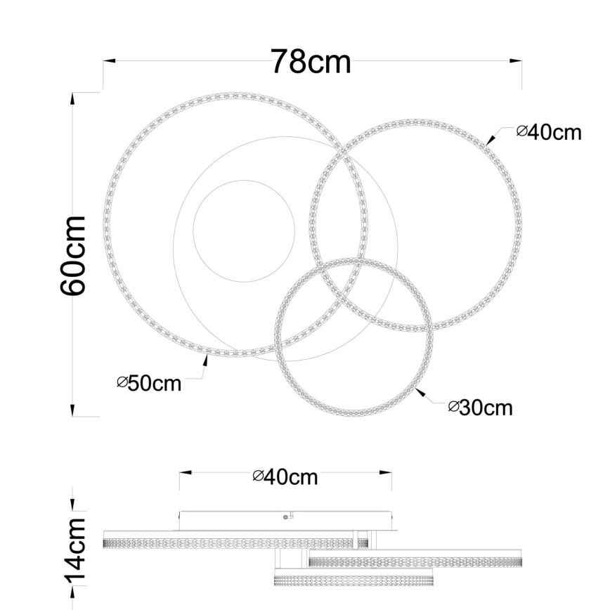 Globo - LED stropna svjetiljka LED/40W/230V 3000K 78x60 cm bež