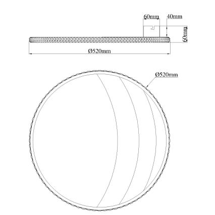 Globo - LED stropna svjetiljka LED/40W/230V 3000/4000/6000K promjer 52 cm zlatna