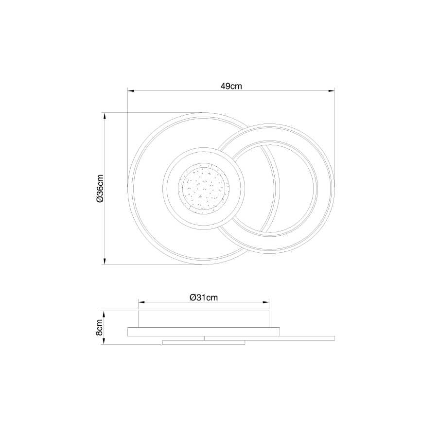 Globo - LED stropna svjetiljka s prigušivanjem LED/36W/230V 2700-6000K + daljinski upravljač