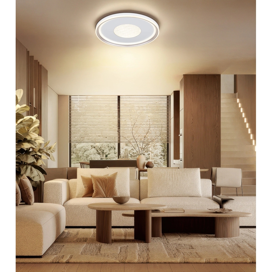 Globo - Prigušivo LED stropno svjetlo LED/60W/230V 2700-6000K, promjer 59 cm, bijelo/krem + daljinski upravljač