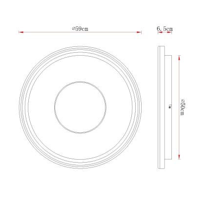 Globo - Prigušivo LED stropno svjetlo LED/60W/230V 2700-6000K, promjer 59 cm, bijelo/krem + daljinski upravljač