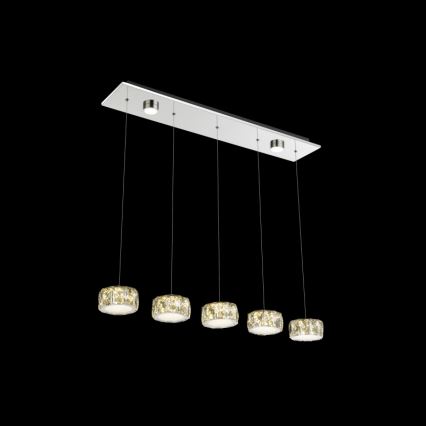 Globo - LED Luster na sajli LED/52W/230V 4000K sjajni krom/prozirna