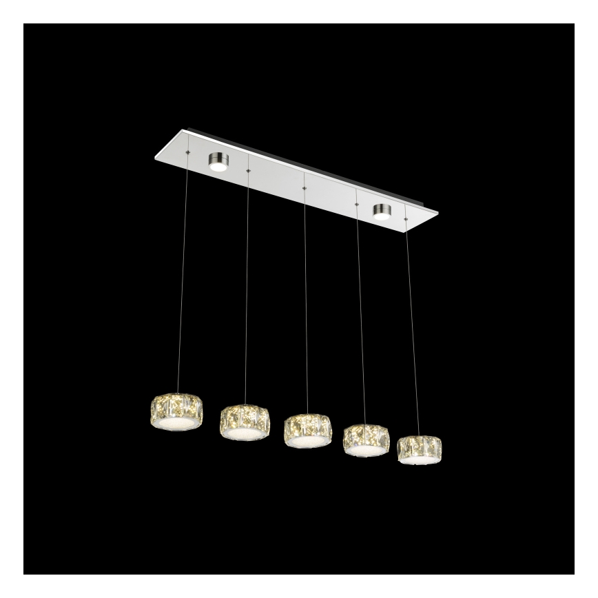 Globo - LED Luster na sajli LED/52W/230V 4000K sjajni krom/prozirna