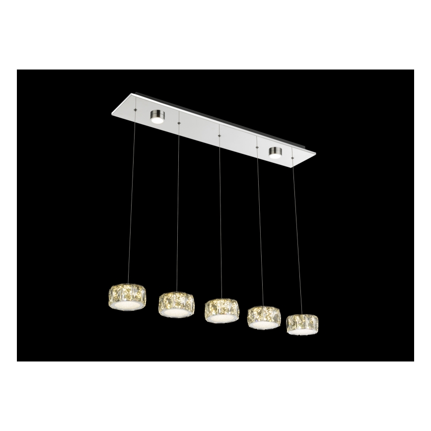 Globo - LED Luster na sajli LED/52W/230V 4000K sjajni krom/prozirna