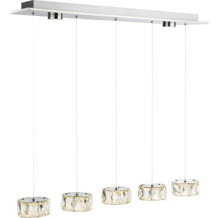 Globo - LED Luster na sajli LED/52W/230V 4000K sjajni krom/prozirna