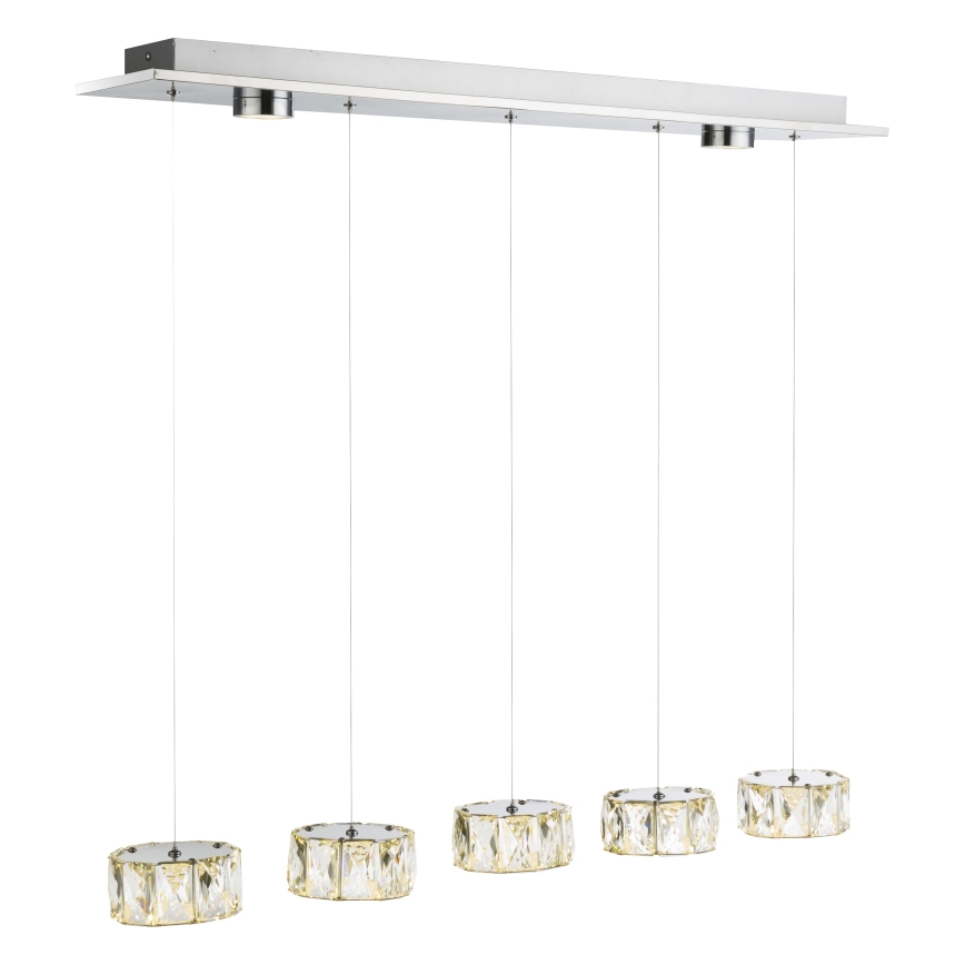 Globo - LED Luster na sajli LED/52W/230V 4000K sjajni krom/prozirna