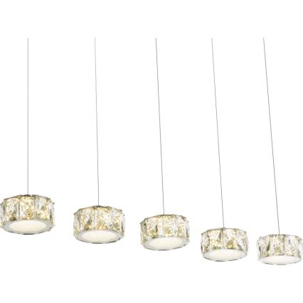 Globo - LED Luster na sajli LED/52W/230V 4000K sjajni krom/prozirna