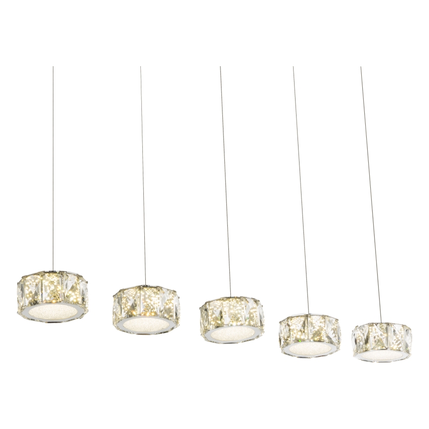 Globo - LED Luster na sajli LED/52W/230V 4000K sjajni krom/prozirna