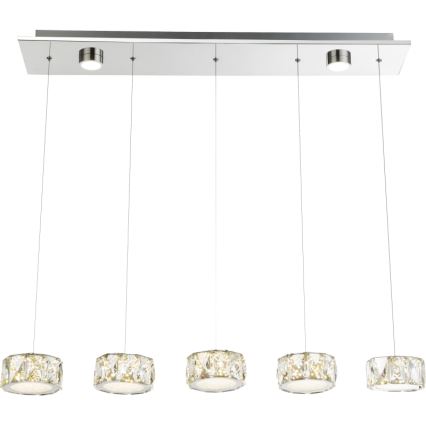Globo - LED Luster na sajli LED/52W/230V 4000K sjajni krom/prozirna