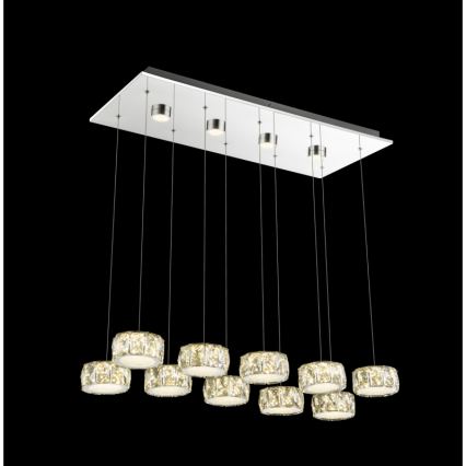 Globo - LED Luster na sajli LED/92W/230V 4000K sjajni krom/prozirna