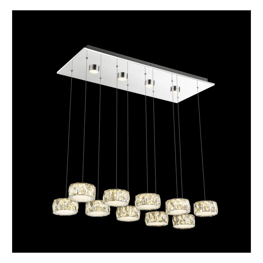 Globo - LED Luster na sajli LED/92W/230V 4000K sjajni krom/prozirna