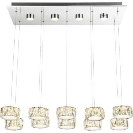 Globo - LED Luster na sajli LED/92W/230V 4000K sjajni krom/prozirna