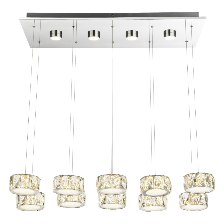 Globo - LED Luster na sajli LED/92W/230V 4000K sjajni krom/prozirna