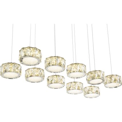 Globo - LED Luster na sajli LED/92W/230V 4000K sjajni krom/prozirna
