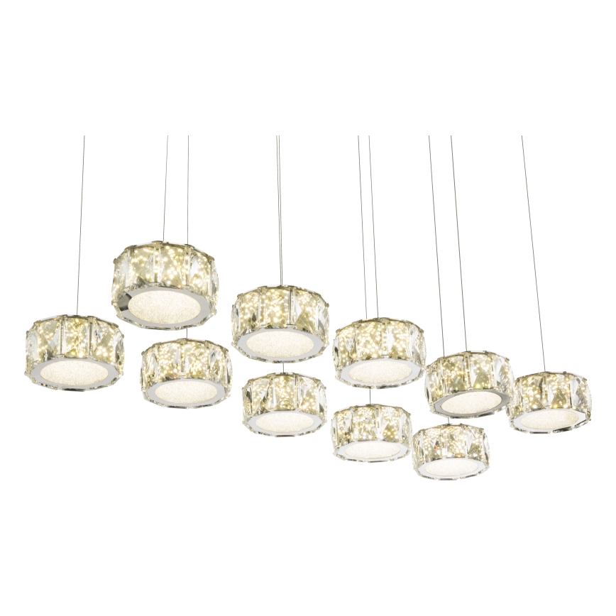 Globo - LED Luster na sajli LED/92W/230V 4000K sjajni krom/prozirna