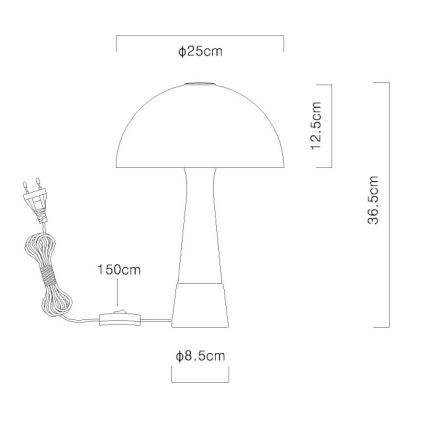 Globo - Stolna lampa 1xE27ILLU/40W/230V bijela