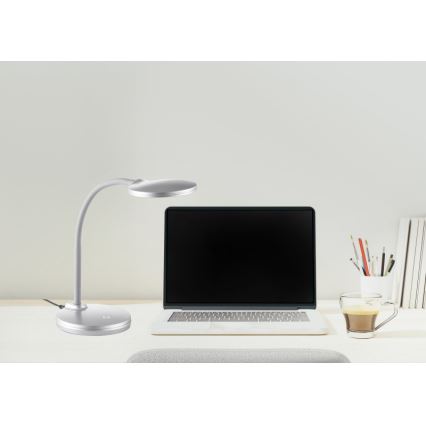 Globo - LED Prigušiva fleksibilna dodirna stolna lampa LED/4,6W/230V srebrna