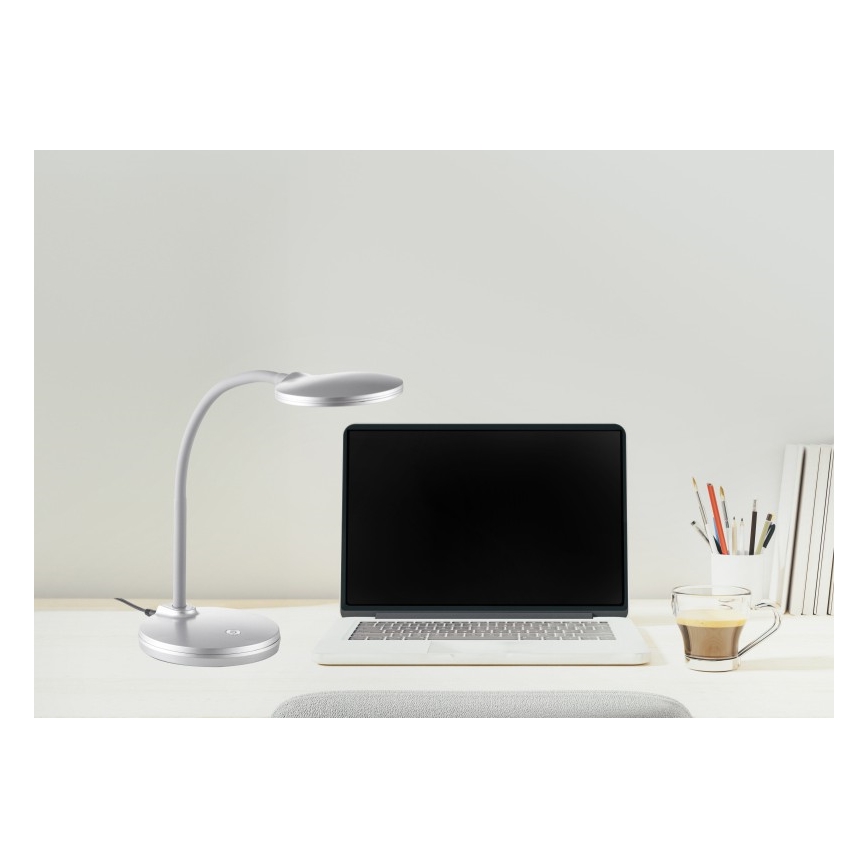 Globo - LED Prigušiva fleksibilna dodirna stolna lampa LED/4,6W/230V srebrna