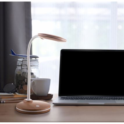 Globo - LED fleksibilna stolna lampa s dodirnim upravljačem, prigušiva, LED/4,6W/230V, smeđa