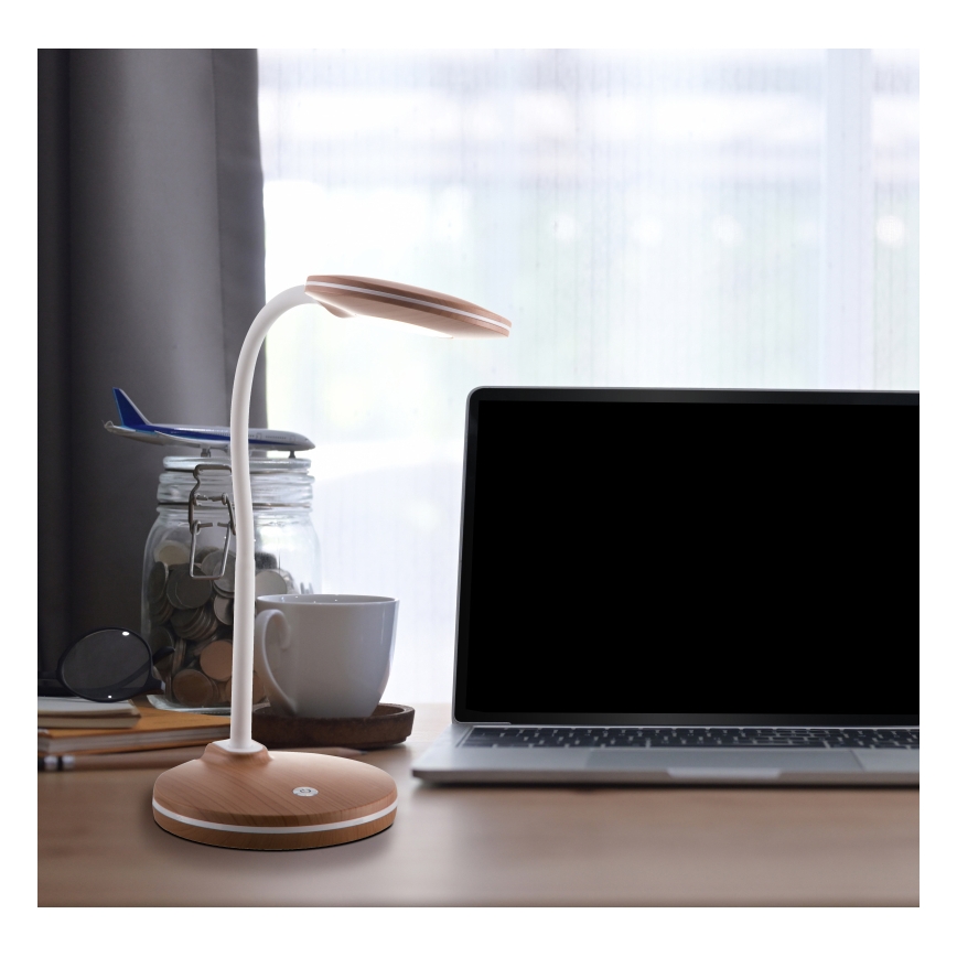 Globo - LED fleksibilna stolna lampa s dodirnim upravljačem, prigušiva, LED/4,6W/230V, smeđa