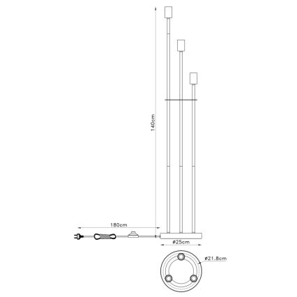 Globo - Podna lampa 3xE27/60W/230V