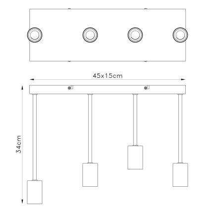 Globo - Luster na sajli 4xE27/60W/230V