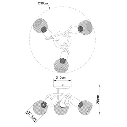 Globo - Nadgradni luster 3xE14/40W/230V