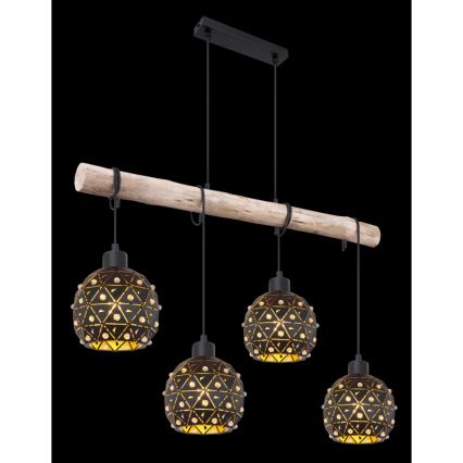 Globo 54029-4H - Luster na sajli JODIE 4xE27/40W/230V bež/crna