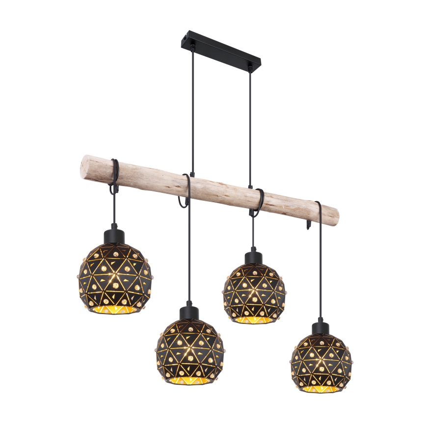 Globo 54029-4H - Luster na sajli JODIE 4xE27/40W/230V bež/crna
