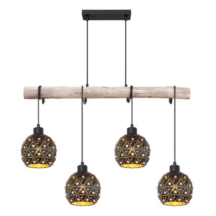 Globo 54029-4H - Luster na sajli JODIE 4xE27/40W/230V bež/crna