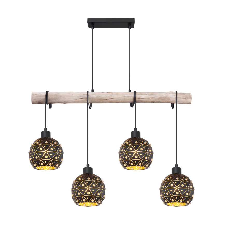 Globo 54029-4H - Luster na sajli JODIE 4xE27/40W/230V bež/crna