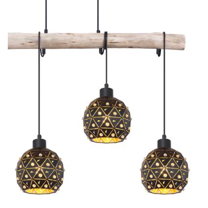 Globo 54029-4H - Luster na sajli JODIE 4xE27/40W/230V bež/crna