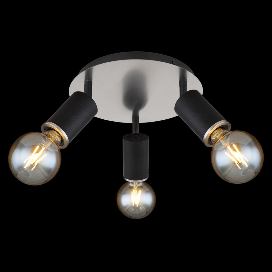 Globo - Ugradbena svjetiljka 3xE27/60W/230V crno drvo
