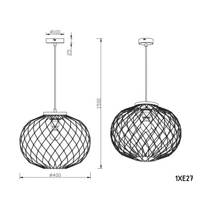 Globo - Luster na sajli 1xE27/60W/230V