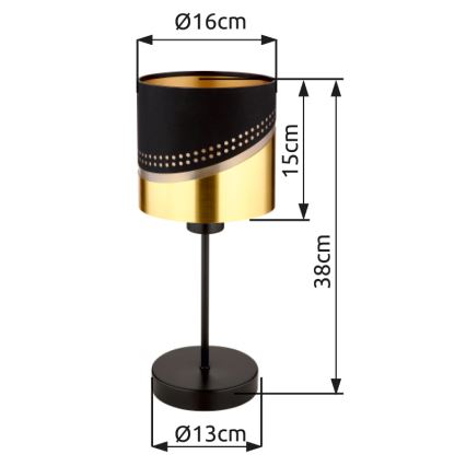 Globo - Stolna lampa 1xE27/40W/230V pr. 16 cm crna/zlatna