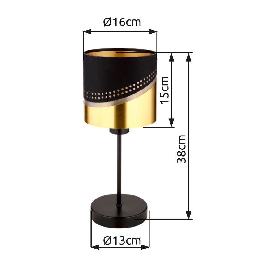 Globo - Stolna lampa 1xE27/40W/230V pr. 16 cm crna/zlatna