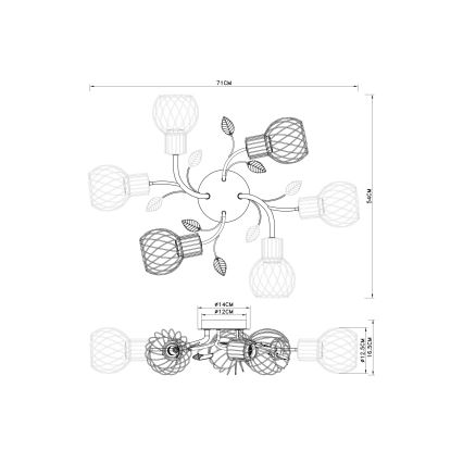 Globo - Nadgradni luster 6xE27/40W/230V