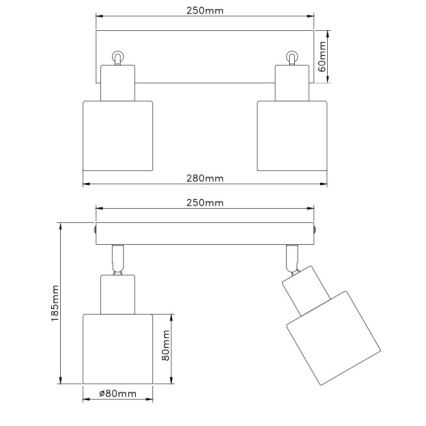 Globo - Stropna spot svjetiljka 2xE14/25W/230V