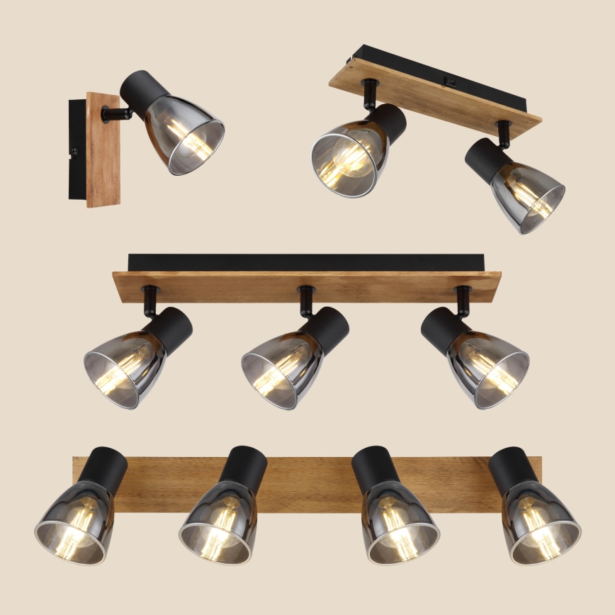 Globo - Zidna reflektorska svjetiljka 2xE14/40W/230V crna/drvo