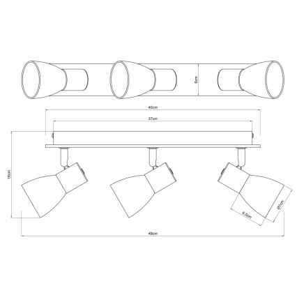 Globo - Reflektorska svjetiljka 3xE14/40W/230V crna/drvo