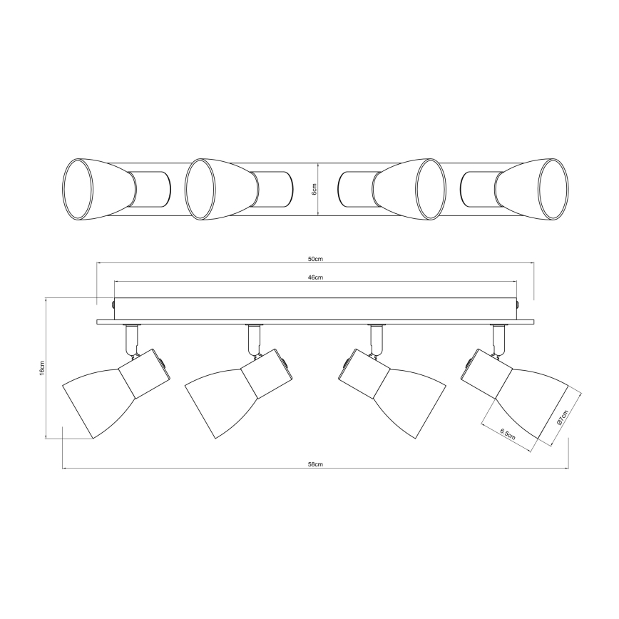 Globo - Ugradbena svjetiljka 4xE14/40W/230V crna/drvo