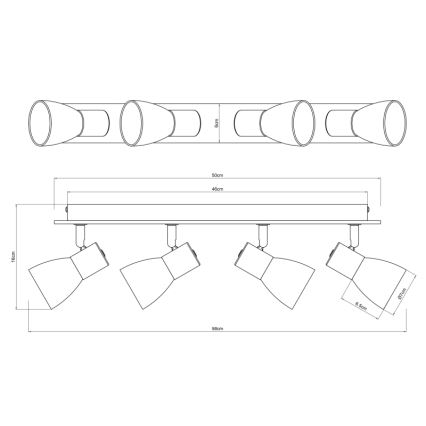 Globo - Reflektorska svjetiljka 4xE14/40W/230V crna/drvo