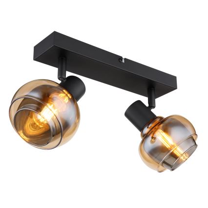 Globo - crna reflektorska svjetiljka 2xE14/40W/230V