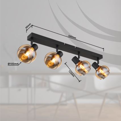 Globo - Spot svjetiljka 4xE14/40W/230V crna